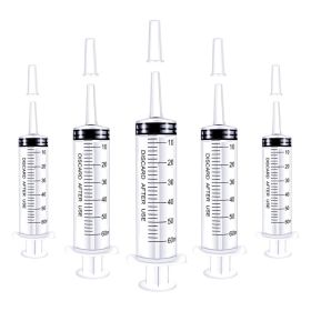 5Packs 60ml Syringe For Industrial, Scientific, Measuring, Watering, Pet Feeding, Liquid Refilling And Dispensing (Option: 5pcs)