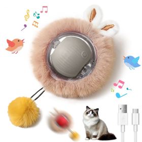 Interactive Toys Ball For Cats, Dog,Agile Moving Cat Ball ,Motion Activated Automatic Moving Ball With Lights,with Fluffy Tail And Bunny Ears For (Option: Gray)