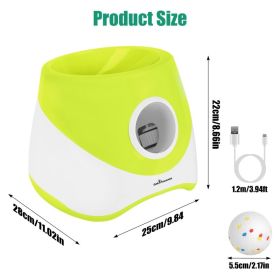 Automatic Dog Ball Launcher Rechargeable Interactive Pet Ball Thrower for Small Medium Dogs Interactive Dog Fetch Toy with 3 Adjustable Distance (Option: Green)